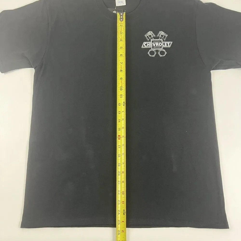 New Chevrolet T-Shirt Bowtie‎ Engine Piston Cotton Men’s L Black Short Sleeve - Picture 8 of 9